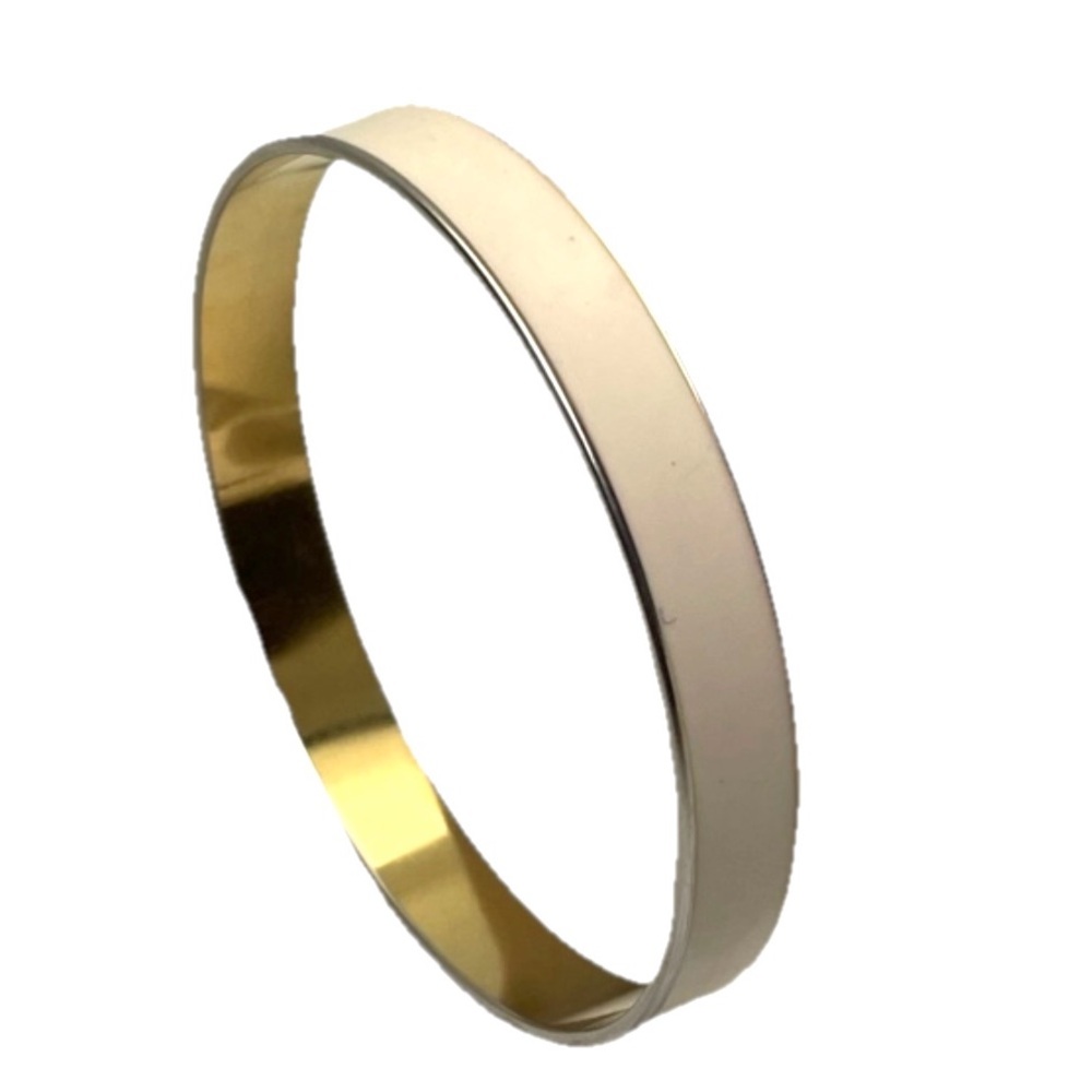 Cream and Gold Tone Bangle